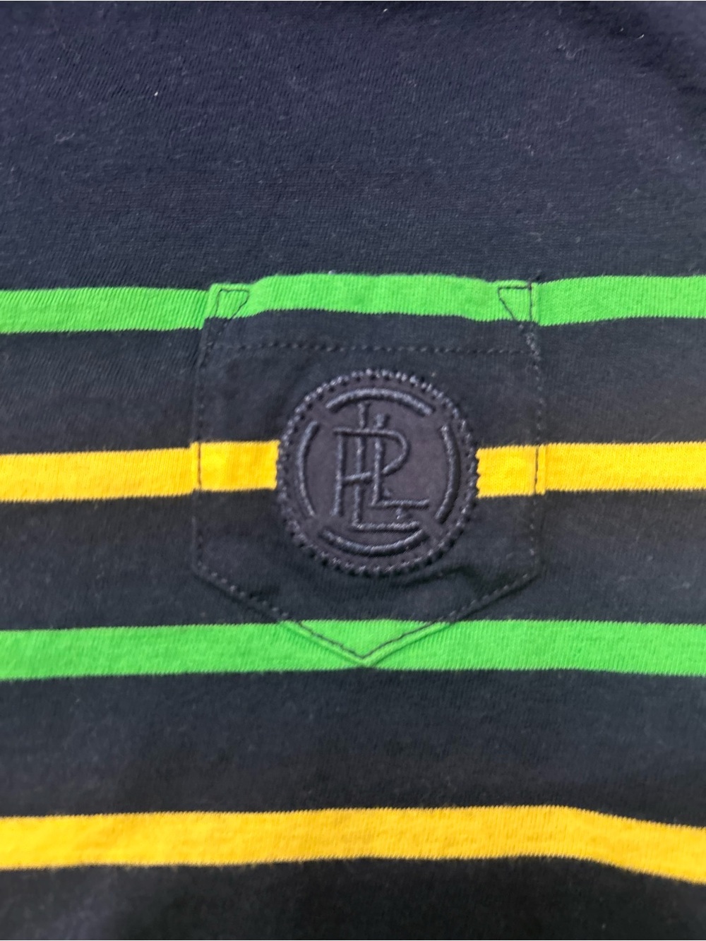 Lauren Active Ralph Lauren Striped Long Sleeve Shirt Women’s M Navy Green Yellow - Picture 9 of 9